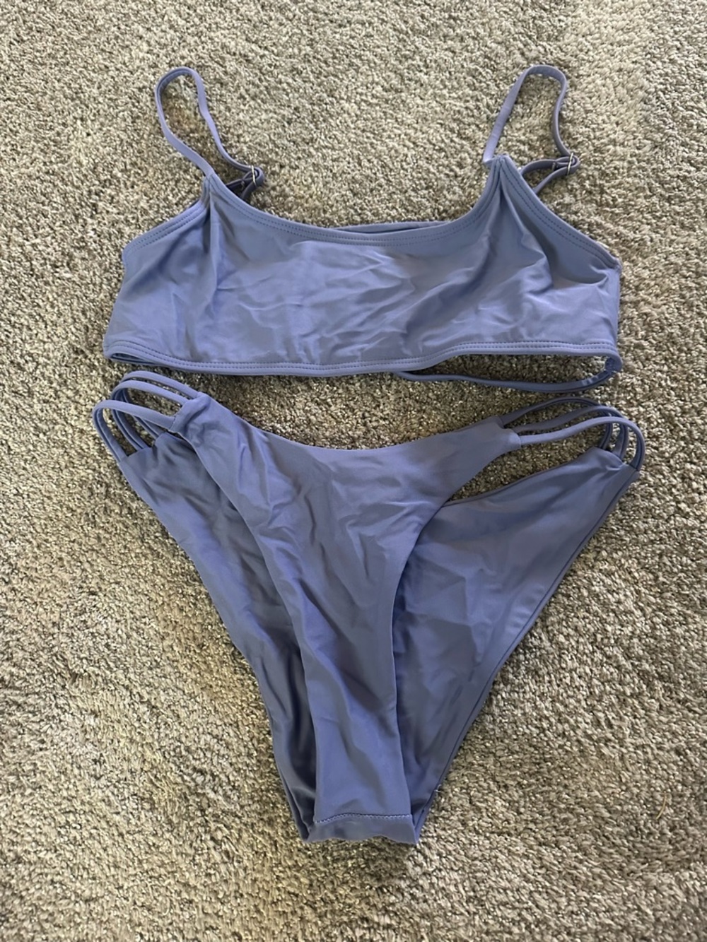 SHEIN Lavender Blue Strappy Bikini Set